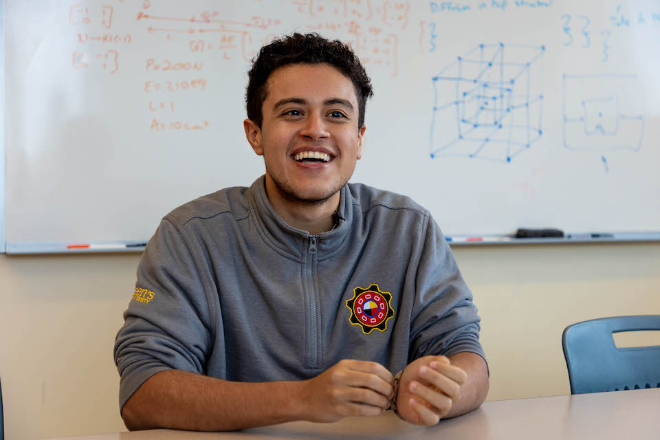 Indigenous student in group room