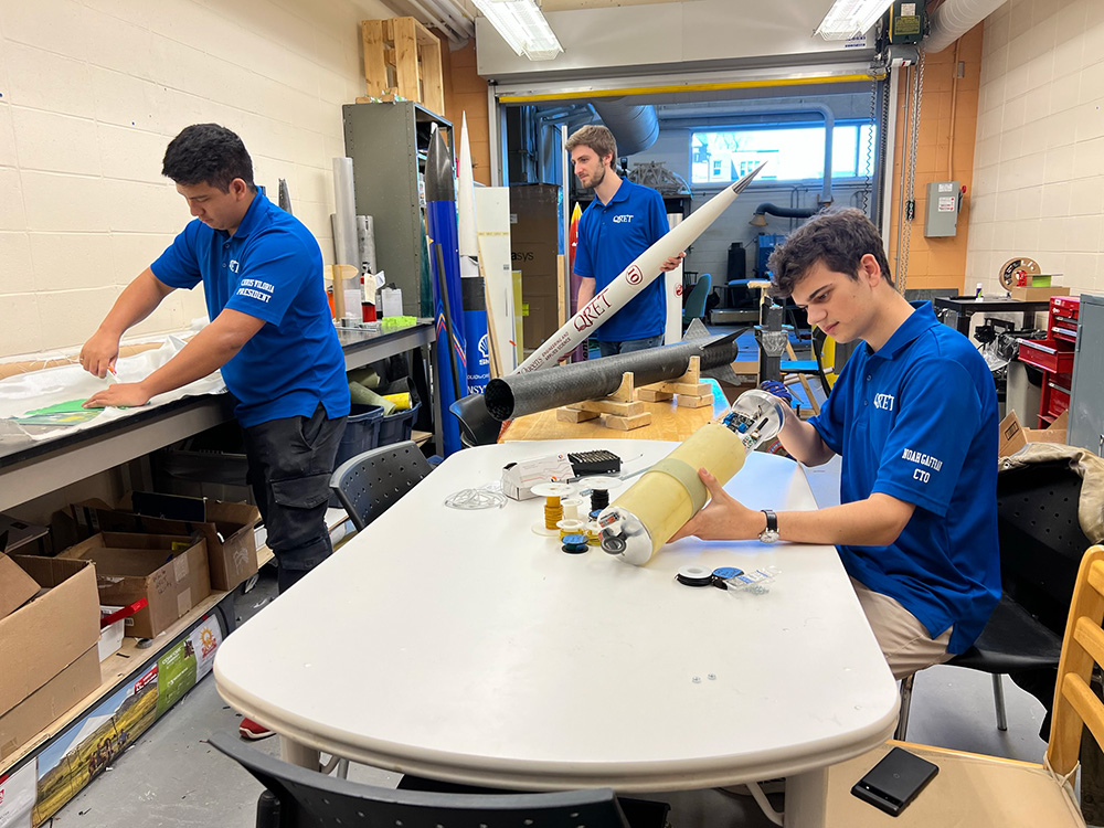 students at work in the team design studio