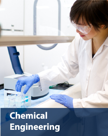 student working in a lab with vials
