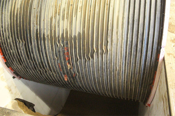 A large steel-reinforced polyethylene culvert