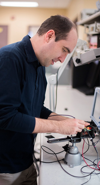 researcher with DC-DC converter