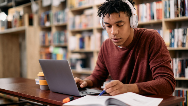 student studying