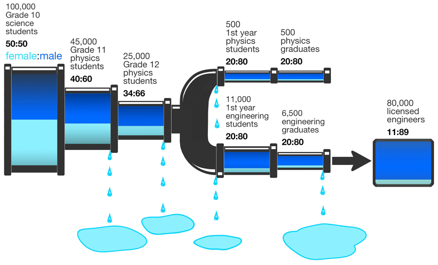 leaky pipeline graphic